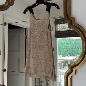 Cute summer knit and leather evening tank